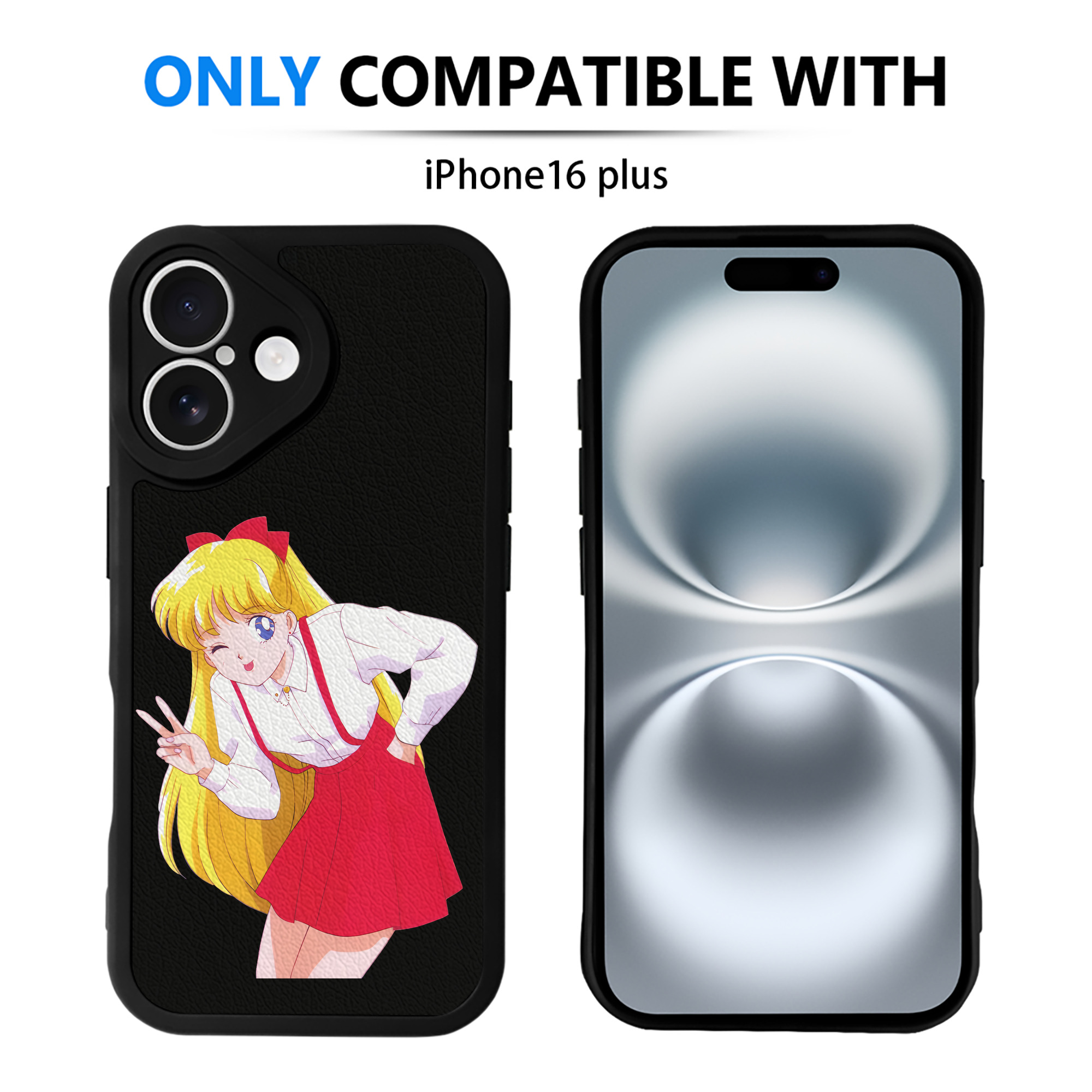 （画像用） 美少女戦士セーラームーン 愛野 美奈子 あいの みなこ Sailor Moon Aino Minako 【iPhone 16シリーズ対応】シリコンスマホケース（レザー調） 材質：シリコン